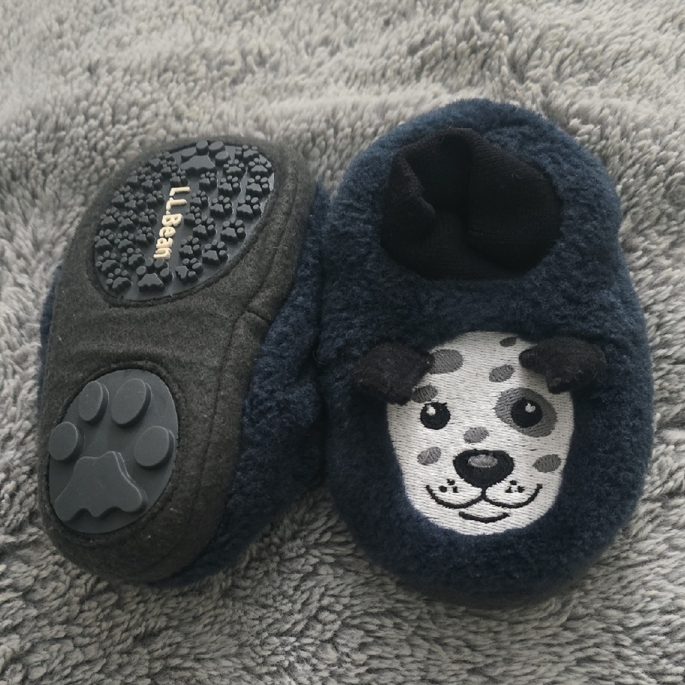 LL Bean Blue Fleece Toddler Slippers